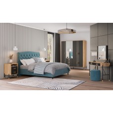 Naktskapīts DANTE DT21, Ozols cremona/Antrancīts matēts/Melns